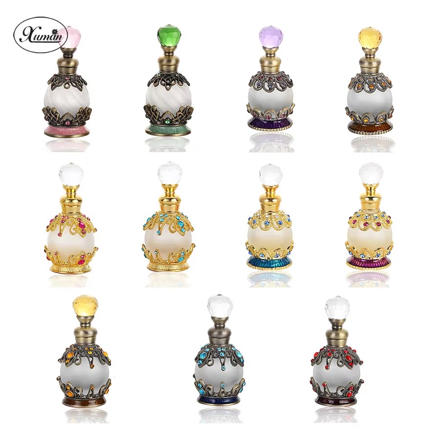 Home Fragrance Units - 15ml Stone Metal Refillable Perfume Bottle