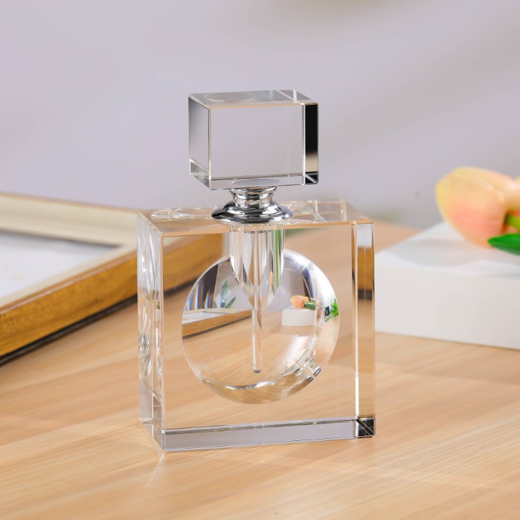 Home Fragrance Bottle - 30ml Capacity Square Crystal Perfume Bottle